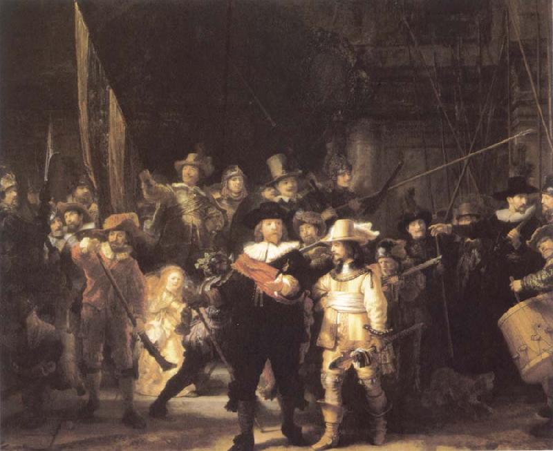 REMBRANDT Harmenszoon van Rijn The Company of Frans Banning Cocq and Willem van Ruytenburch also Known as the Night Watch oil painting image